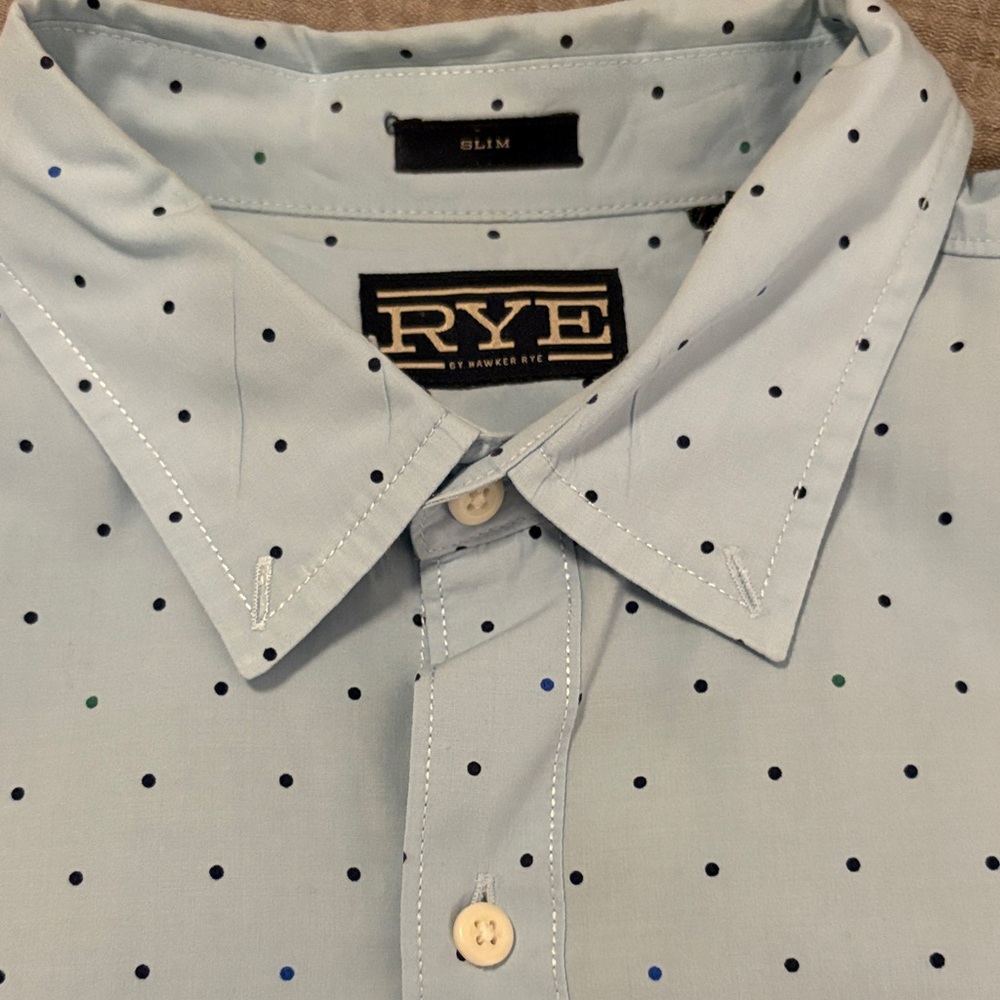 Rye Sky Blue Polka Dot Casual Shirt